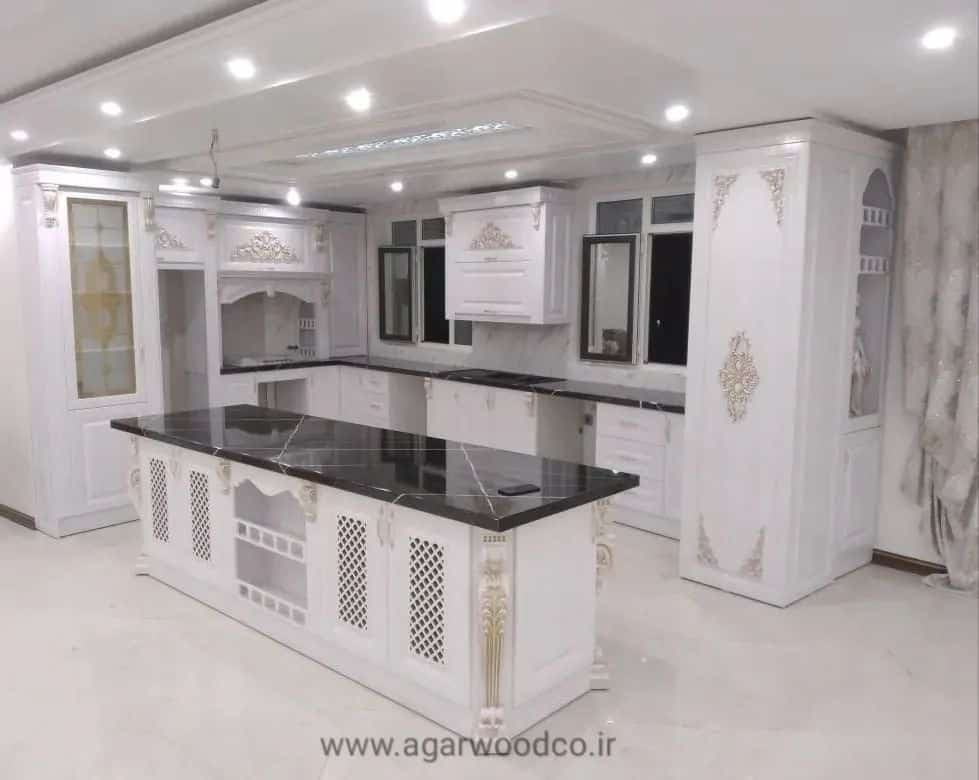 کابینت سفید کلاسیک ممبران با کد روکش AW3001