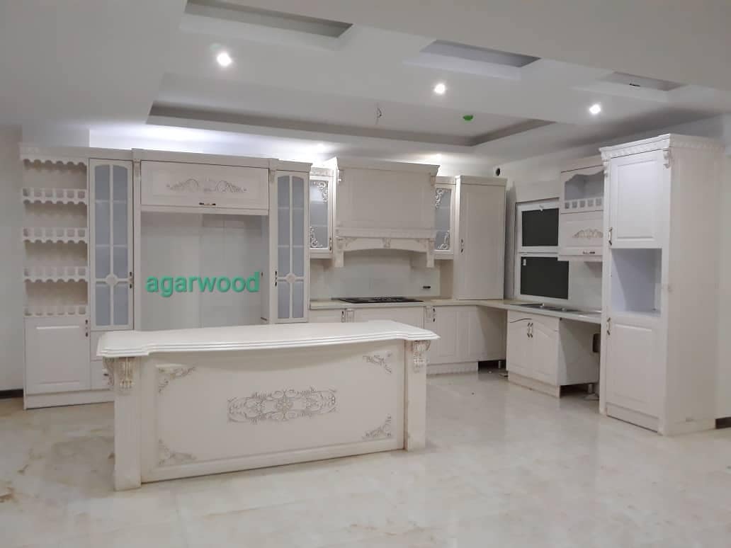 کابینت آشپزخانه ممبران کلاسیک که با شکل L