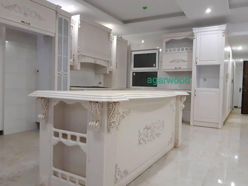 کابینت آشپزخانه ممبران کلاسیک که با شکل L